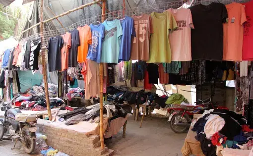 A clothing market in Pakistan