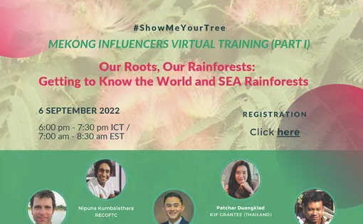 Event graphic for #ShowMeYourTree: Mekong Influencers Virtual Training