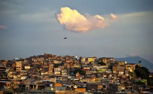 Rio de Janeiro favela at dusk