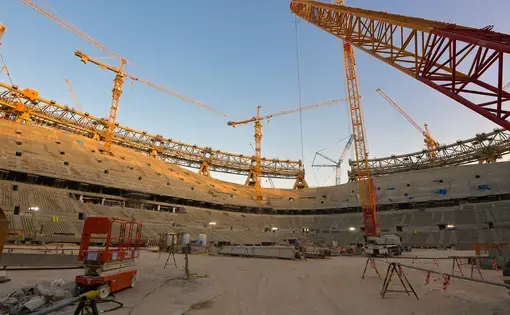 Construction in the Lusail Stadium in Doha, Qatar