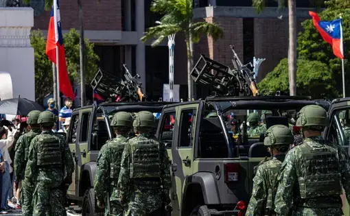 Army team preparing to parade on National Day.