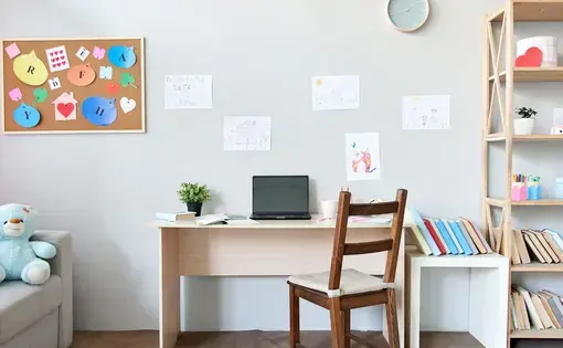 A room outfitted for homeschooling