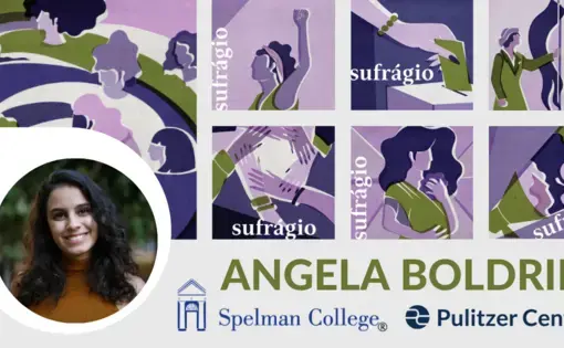 Graphic of Angela Boldrini at Spelman college