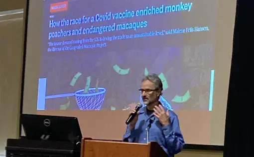 Andrew Lehren speaks at Flagler College