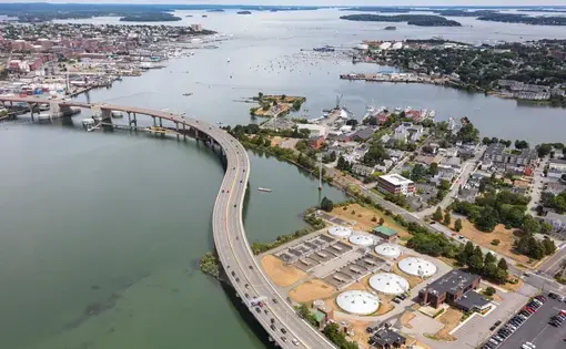 Aerial view of Portland, ME