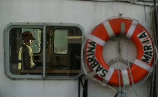 A person inside of a boat