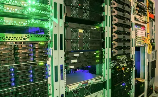 Server rack with powerful compute hardware