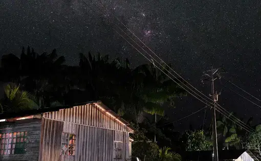 a house on the amazon at night