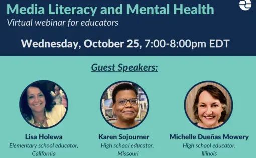 Decorative graphic showing the headshots of the three teachers speaking in this webinar.