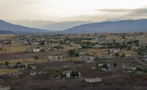 Ruins of Agdam city in Nagorno Karabakh Republic. Azerbaijan - Armenia war result. Image by Igor Dymov/Shutterstock.