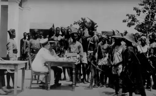 A black and white photo.