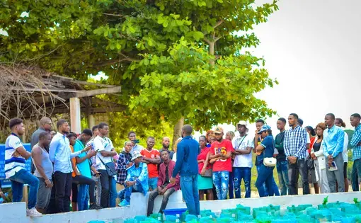 young people in the DRC discuss ocean biodiversity