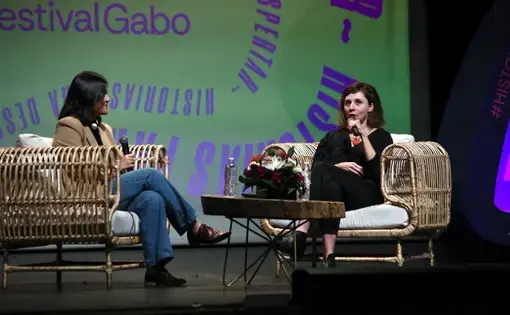 Karen Hao speaks at Gabo Festival