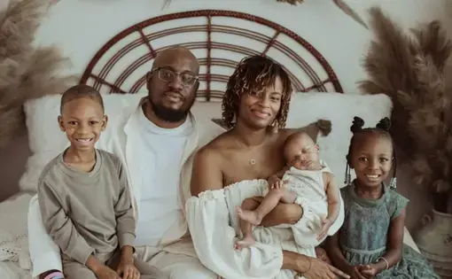 Black family, mother, father, kids, baby