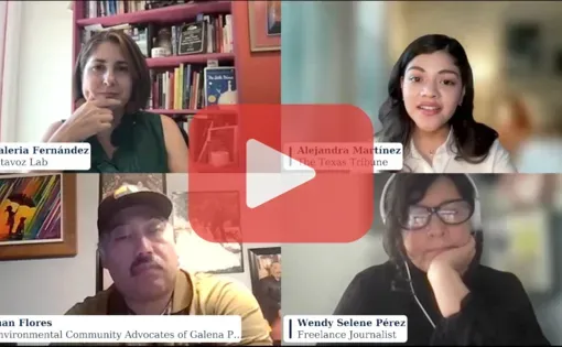 Four panelists in a Zoom room