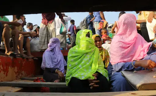 Rohingya refugees passing sea by boat, Cox Bazar, CTG / Bangladesh - March 13 2019. Image by MDSABBIR/Shutterstock
