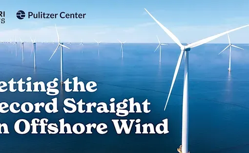 Event graphic with a background of windmills on open water