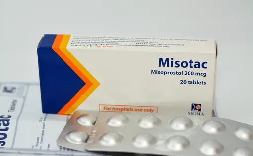 Cairo, Egypt, May 3 2023: Misotac 200 mcg tablets by Sigma for hospital use only contains Misoprostol, a synthetic prostaglandin treat stomach, duodenal ulcer, induce labor, cause an abortion. Image by Tamer A Soliman/Shutterstock.