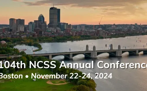 The Boston skyline, with NCSS conference dates overlaid