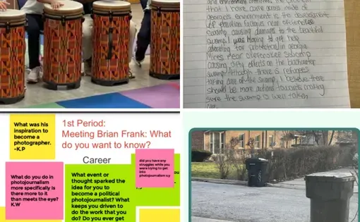 Collage of images from students who engaged with the three fellowship units highlighted in the blog