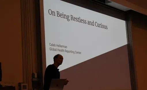 Caleb Hellerman speaks at Boston University