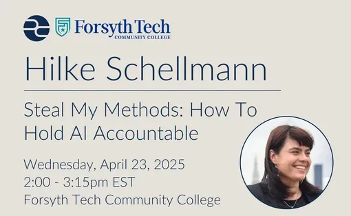 Hilke Schellman visits Forsyth Tech on Wednesday, April 23, 2025