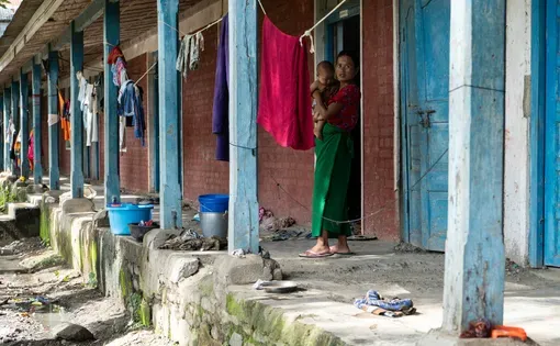 Moirang, Manipur, India. Meitei community people stays in a makeshift shelter in a college, after a mob burn their houses during an ethnic conflict, on July 23, 2023 in Moirang, Manipur, India. Image by Talukdar David/Shutterstock.