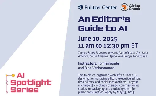An Editor's Guide to AI, With Pulitzer Center and Africa Check