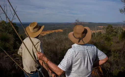 Two men in a field