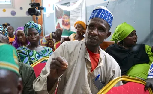 Un éleveur de Bouali intervenant pendant l'atelier