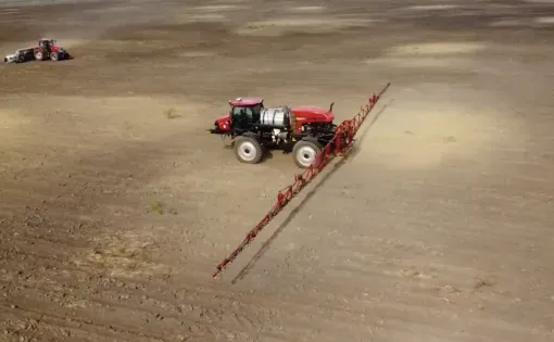 Tractor in field