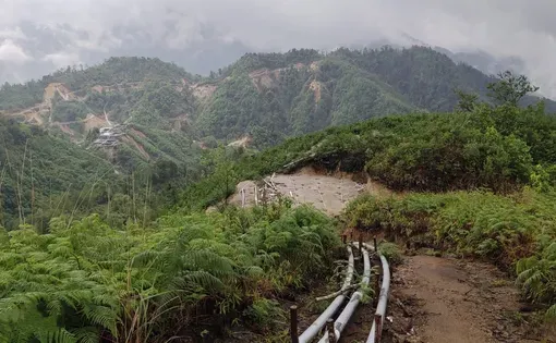 A rare earth mining site in Kachin State's Chipwi Township allegedly operated by the Ginlum company seen in May 2023. (Supplied)