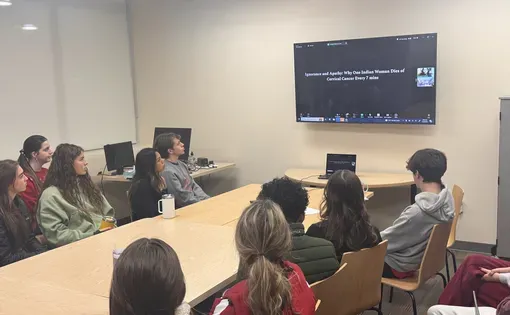 Students sitting in classroom