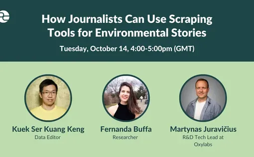 How Journalists Can Use Scraping Tools for Environmental Stories event poster