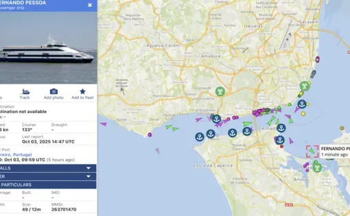 Ships seen from AIS