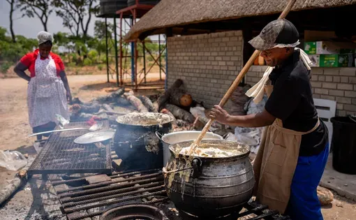 Sadza being cooked