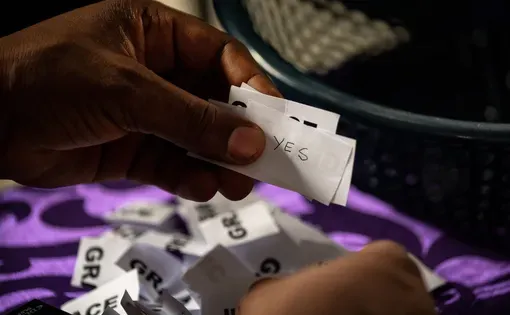 Ballots being counted
