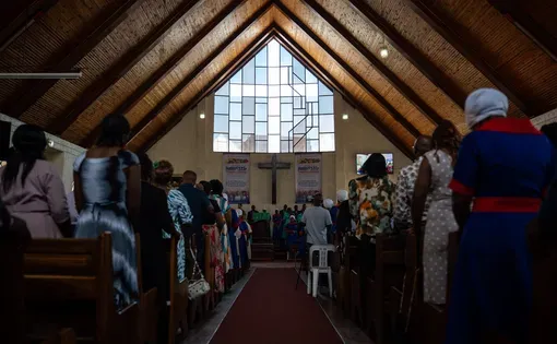People standing in a church