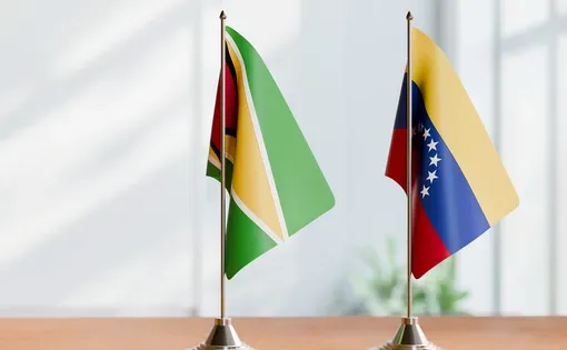 Guyana Venezuela flags