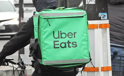 Uber Eats biker in Paris, France