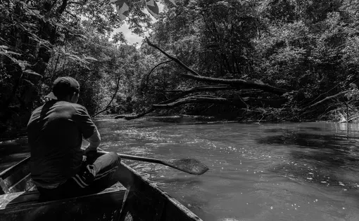 Man sitting in a boat