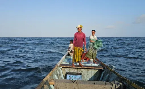 Fishermen on a boat