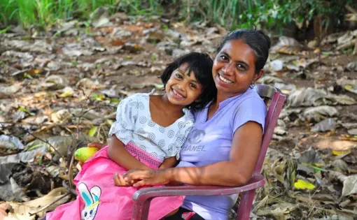 Jayani Kumari and her mother, Indira Kumari. Image by Ben Samarasinghe. Sri Lanka.