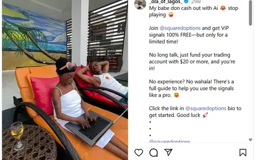 Ola of Lagos’ post. Image courtesy of Instagram.