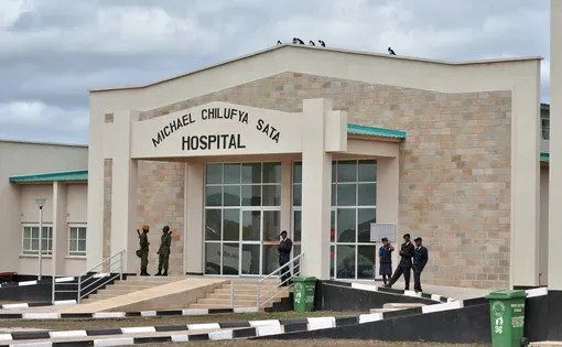 Mpika, Zambia - April, 17th 2015 -  Soldiers standing in front of the Michael Chilufya Sata Hospital. Opening ceremony of the Michael Chilufya Sata Hospital in Mpika, Zambia. Image by Boris Mayer/Shutterstock.