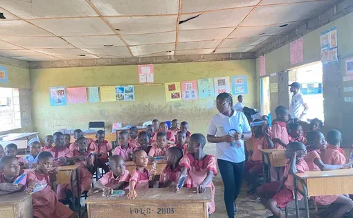 A classroom full of kids