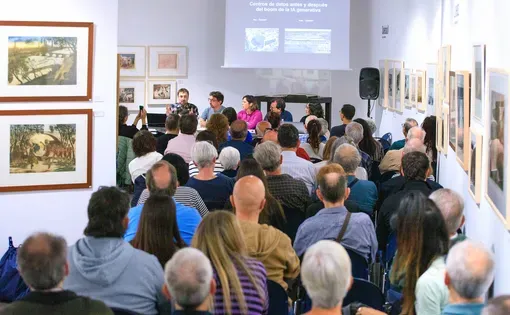 Crowd watching a presentation