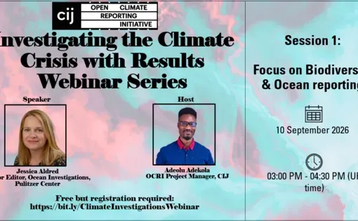 Investigating the Climate Crisis with Results Webinar Series Session 1: Focus on Biodiversity and Ocean Reporting