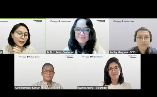 Caption: The webinar, Who protects workers when the planet heats up?, brought to fore the impact of climate change on workers in Indonesia, with Pulitzer Center grantee sharing her experiences from reporting on the subject, focused on gig workers, in Paraguay.