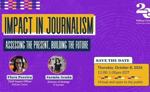 Decorative graphic for "Impact in Journalism" event.